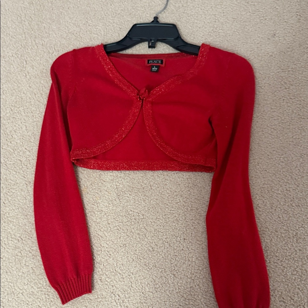 Stylish Red Tie-Front Cardigan